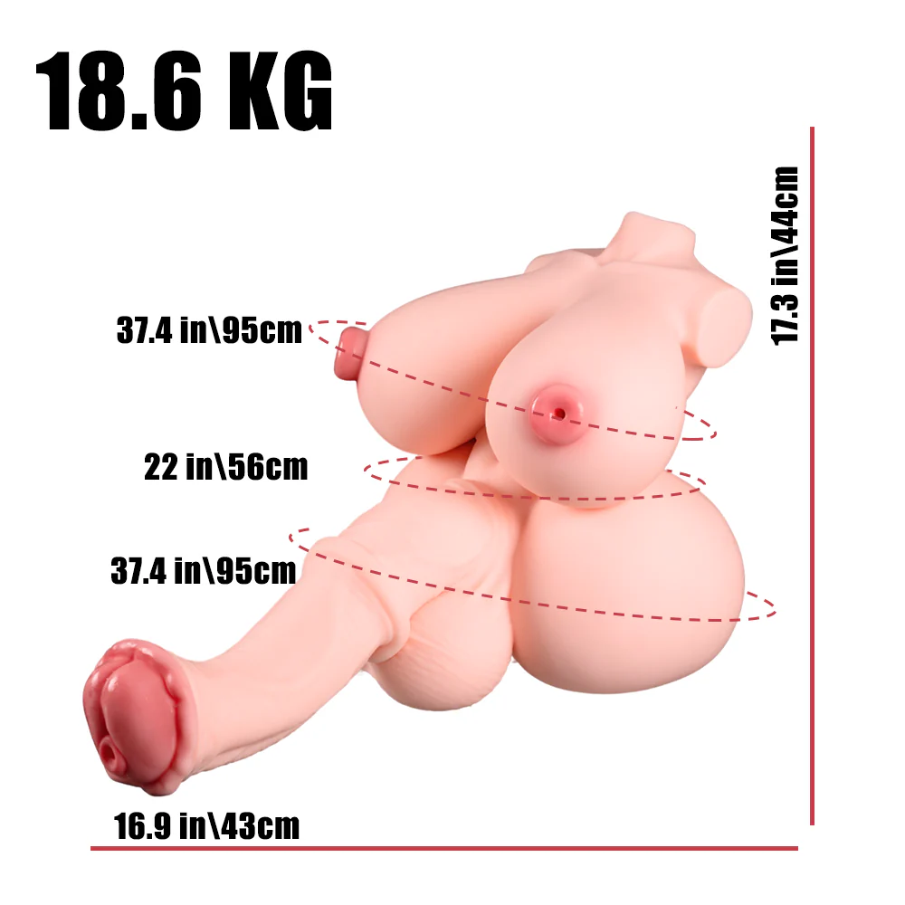 Amber: Big Futa Hentai Torso Sex Doll 41LB Horse Penis