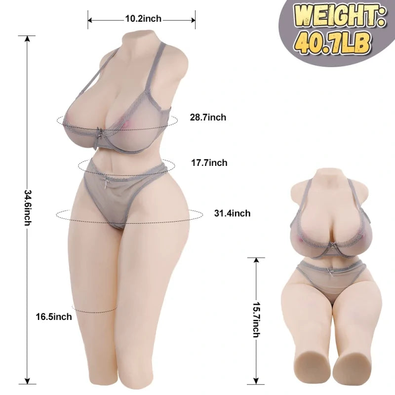 Jodie - 40.7 lbs Life-Size BBW Sex Doll Torso with Sexy Legs