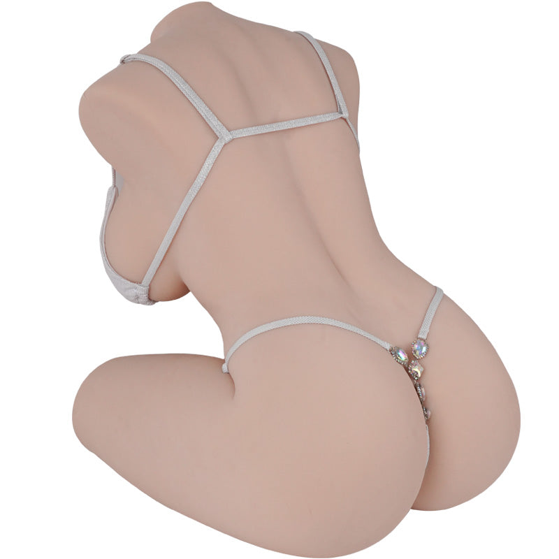 Morgpie 63.9LB pornstar sex doll with Tantabosom and Tantabutt, featuring realistic body proportions, soft breasts, firm nipples.