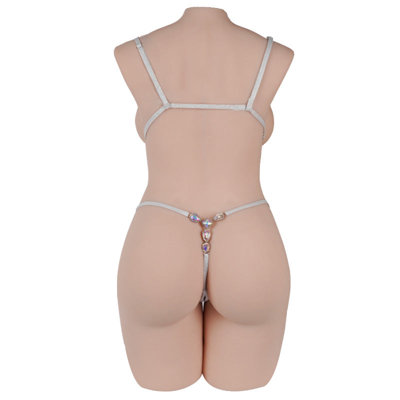 Morgpie 63.9LB pornstar sex doll with Tantabosom and Tantabutt, featuring realistic body proportions, soft breasts, firm nipples.