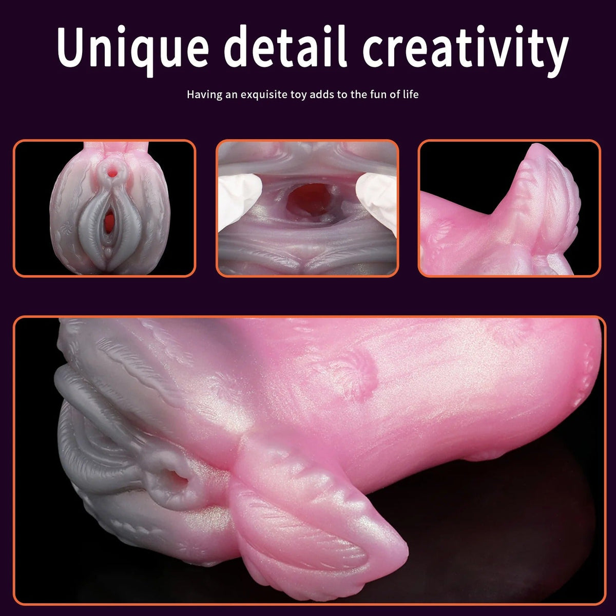 Realistic pink male masturbator with detailed labia, textured interior, and soft silicone feel
