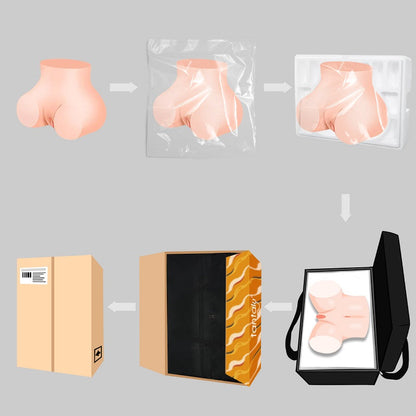 Mia, 19.2LB torso doll with removable vagina and soft jiggly ass, designed for ultimate satisfaction and realism. 
