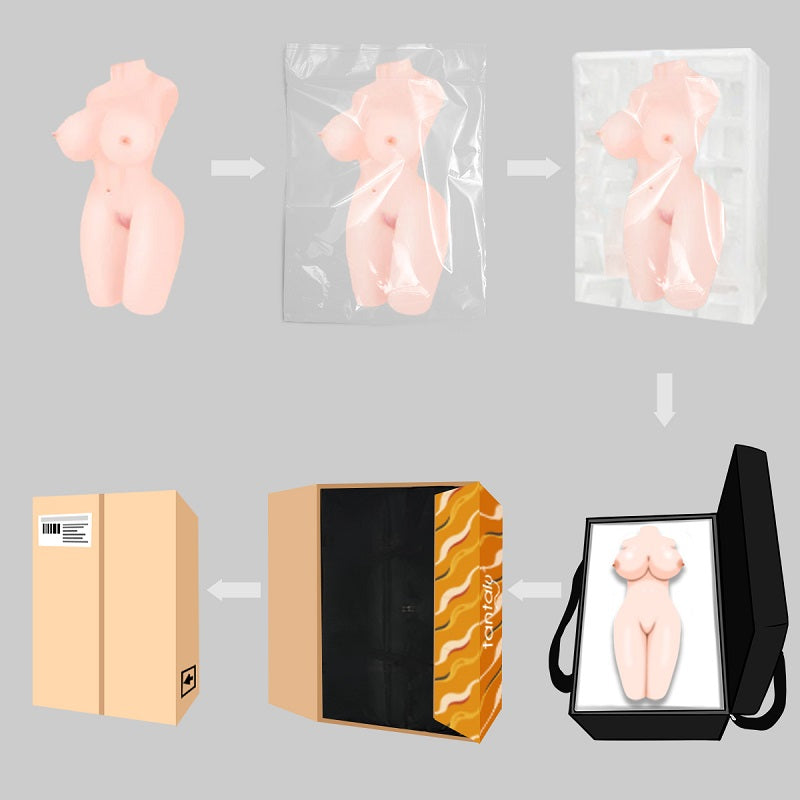 Monica 2.0 40.3LB sex torso doll with soft breasts and curves for breast fun and sexual satisfaction.