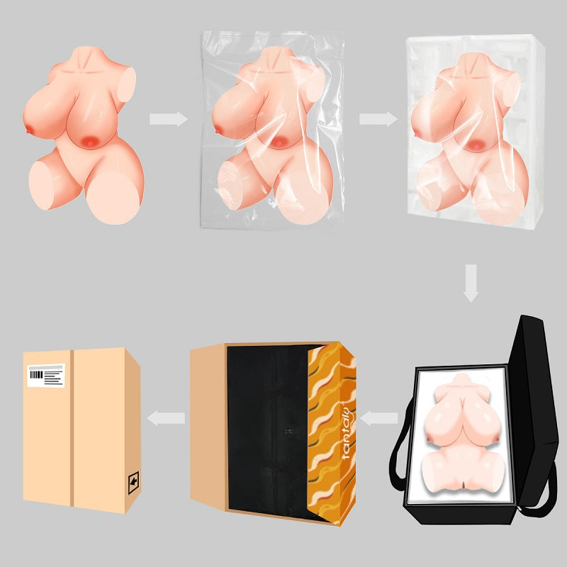 Nicole 2.0 47.6LB busty sex doll with big jiggly breasts and soft, bouncy ass, ideal for breast play and realistic adult fun.
