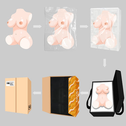 Scarlett 15.4LB half-body sex doll with perky boobs and juicy curves, easy to use, clean.