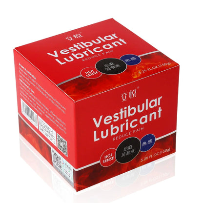 Red box of Vestibular Lubricant with hot sense effect, 5.29 fl oz, for comfort during intimacy